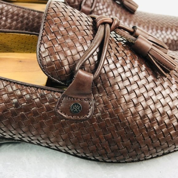 Mezlan Turing Mens size 9.5 M Loafers‎ Brown woven basket tassels dress loafers main image 9